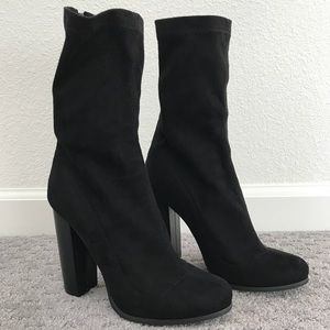 Public Desire Black Suede Ankle Boots